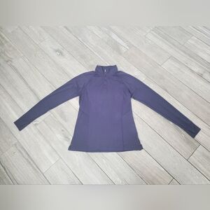 REI women's polyester blend light weight long sleeve high neck black zip top M